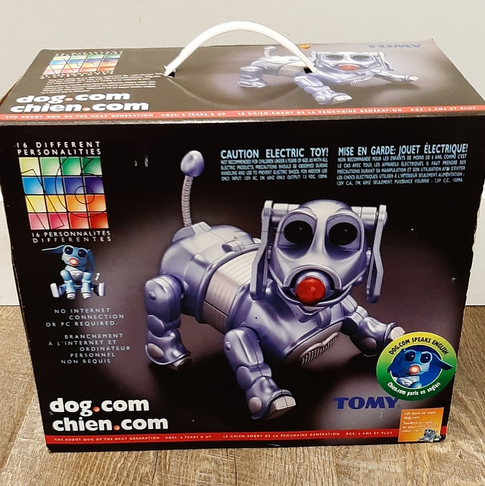 TOMY Robot Dog Special Edition Platinum Dog.Com NEW IN BOX Vintage